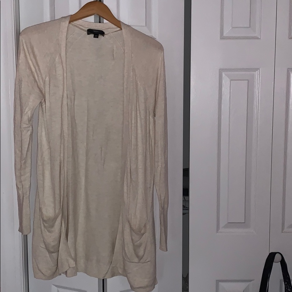 Off-white/cream cardigan size medium